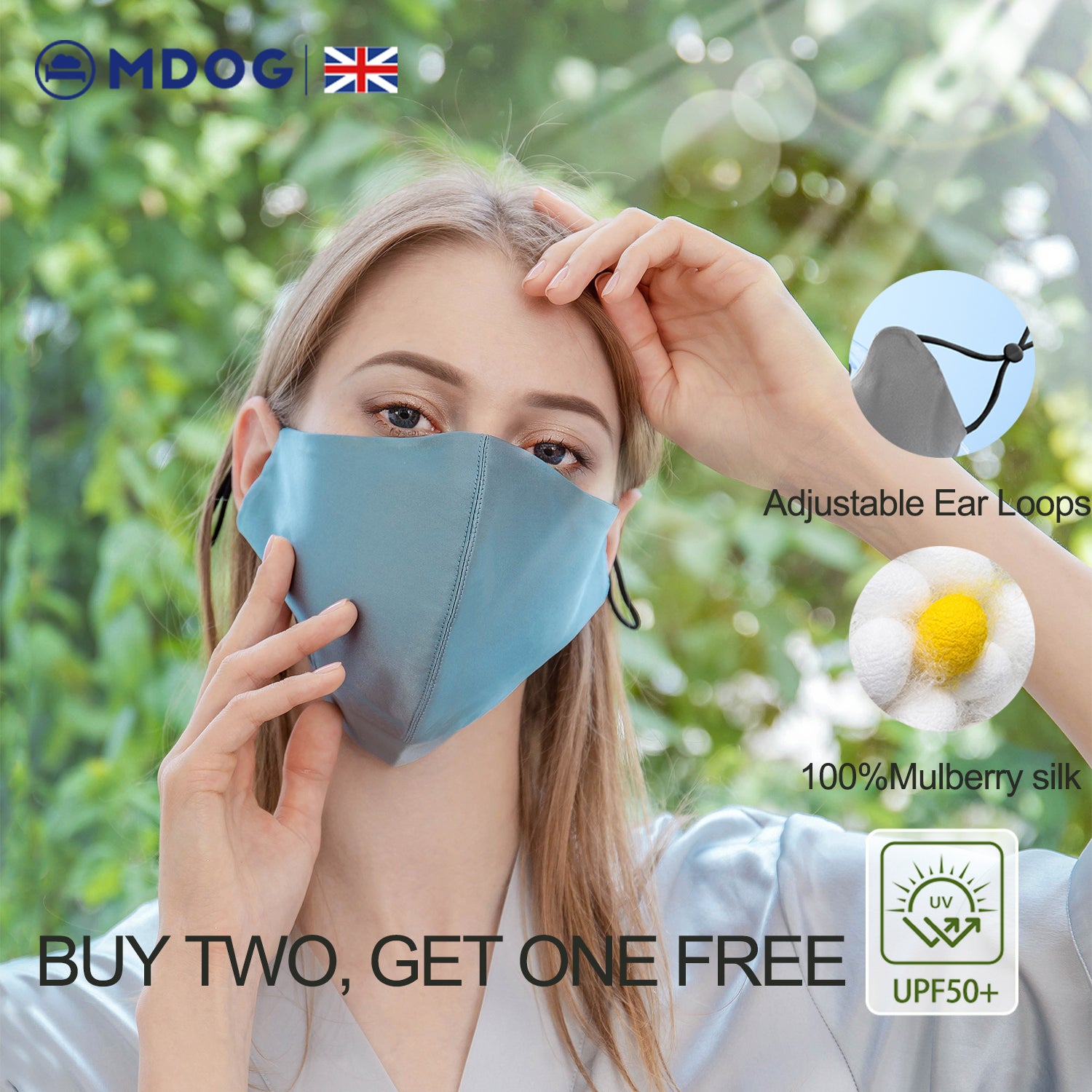 Mdog Luxury Silk Sleep Masks, Sunscreen Face Masks, Travel Pillows- MDOG