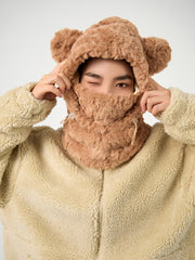 MDOG Balaclava Fleece Ski Mask Fur Bear for Women