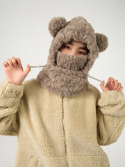 MDOG Balaclava Fleece Ski Mask Fur Bear for Women