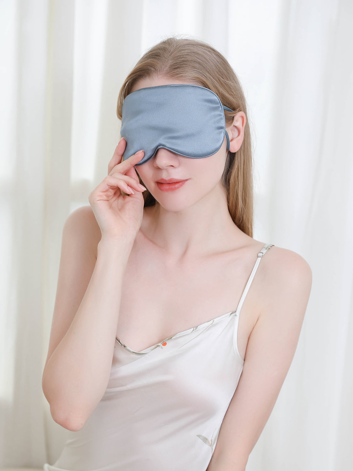 MDOG Solid Color Adjustable Drawstring Silk Sleep Mask