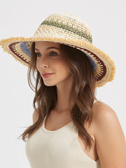 Boho-Chic Handwoven Paper Straw Crochet Sun Hat