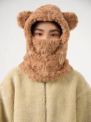 MDOG Balaclava Fleece Ski Mask Fur Bear for Women